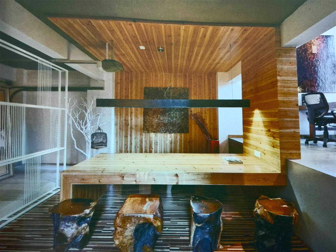 利用材料的紋理和質(zhì)感打造的個性工作室家具配套方案設(shè)計(jì)