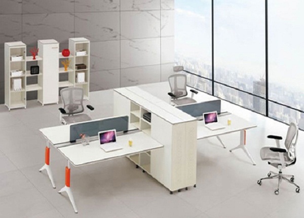 鋁合金腿隔斷辦公桌-4人組鋁合金腿隔斷辦公桌