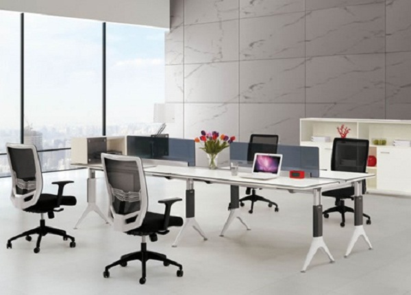 四人員工桌屏風-員工桌屏風定制-員工桌屏風4人位樣式