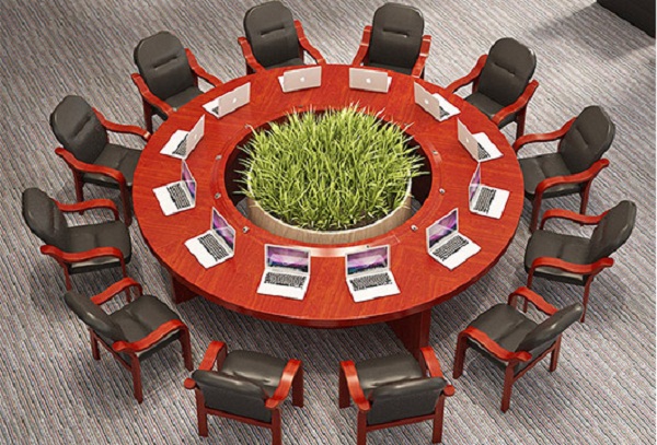 實(shí)木圓形會(huì)議桌 實(shí)木噴漆圓形會(huì)議桌 15人圓形會(huì)議桌 hyzsm20170721001